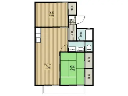 モルゲンハイム(2LDK/1階)の間取り写真