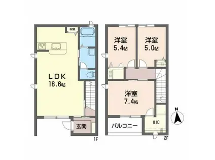 メゾンセレス A(3LDK/1階)の間取り写真