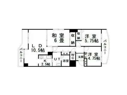 ラポール久寿里橋 1044号(3LDK/4階)の間取り写真