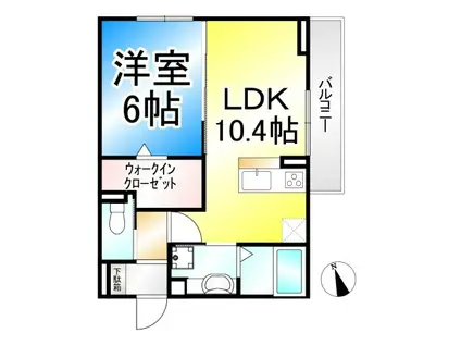 トリシア東口(1LDK/3階)の間取り写真