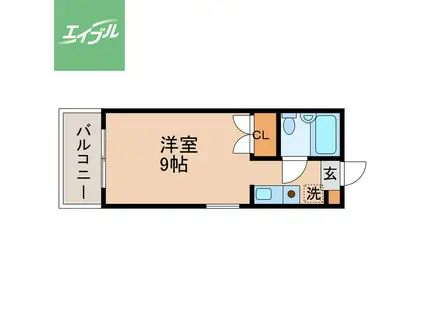 フリーダム本原(ワンルーム/2階)の間取り写真