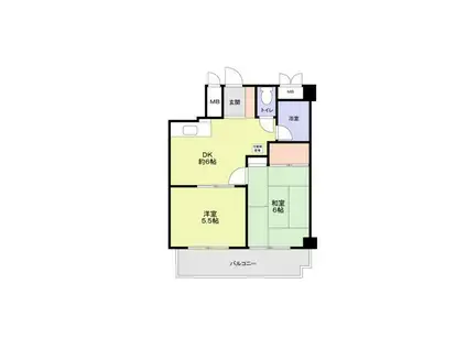 鎌田ハイム(2DK/3階)の間取り写真