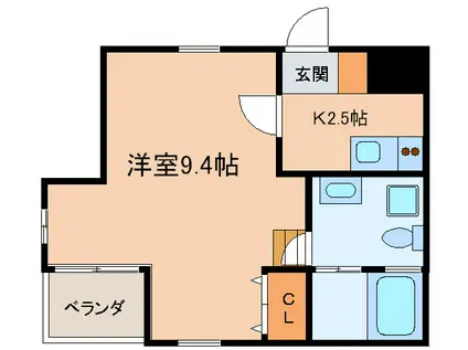 CLOUD 9 KOUUN(1K/2階)の間取り写真