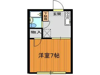 ポートハイムII(1K/1階)の間取り写真