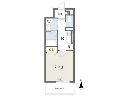 ファスティーナ本陣(1K/6階)の間取り写真