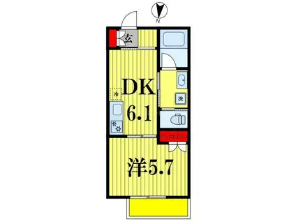 CAT COURT KOGANE(1DK/1階)の間取り写真