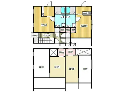 プリマ サラ カリーノII(ワンルーム/1階)の間取り写真