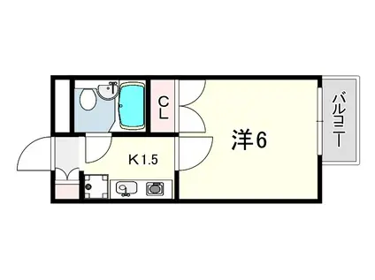 神戸リブプレイス深江南(1K/3階)の間取り写真