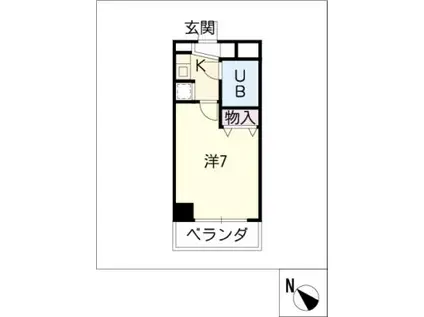 インペリアル中村公園(1K/4階)の間取り写真