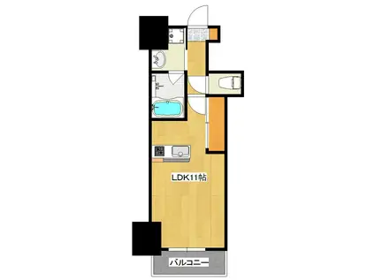 グランヴィア鴨池(ワンルーム/2階)の間取り写真