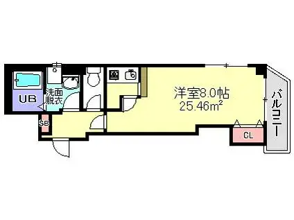 コートドール船橋(1K/1階)の間取り写真