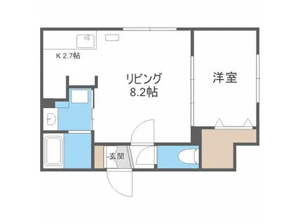 グランメールピアレス(1LDK/3階)の間取り写真