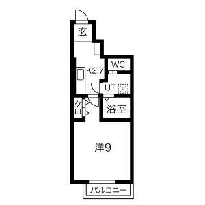 ＪＲ東北本線 花巻駅 徒歩37分 2階建 築4年(1K/1階)の間取り写真