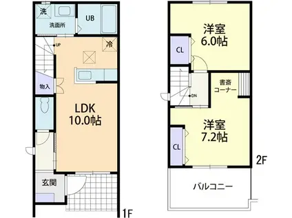 ティアコート F A(2LDK/1階)の間取り写真