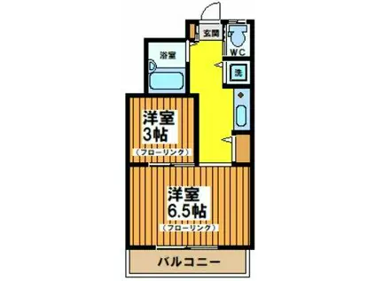 ジョイライフ桜上水(2K/3階)の間取り写真