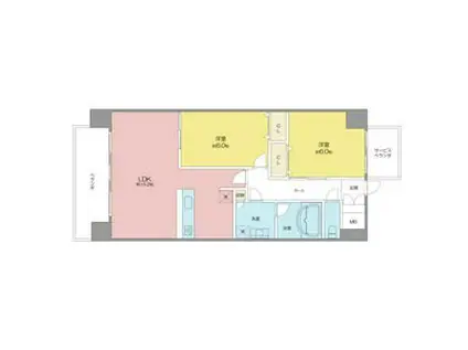 アンコールヴィラ(2LDK/7階)の間取り写真