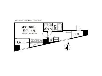フロレゾン代々木(ワンルーム/2階)の間取り写真