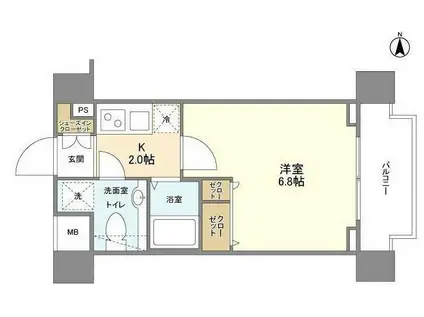 エクセリア九段(1K/5階)の間取り写真