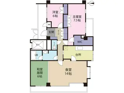 カーサ井門(3LDK/2階)の間取り写真