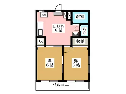 第2ホワイトハイツ(2LDK/3階)の間取り写真