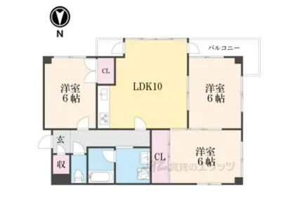 第37長栄クレメント五条(3LDK/2階)の間取り写真