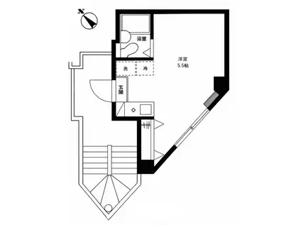 グリーンヒルズ宮嶋(ワンルーム/4階)の間取り写真