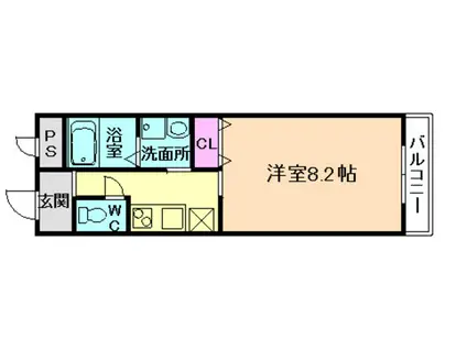 REGALO野里(ワンルーム/2階)の間取り写真