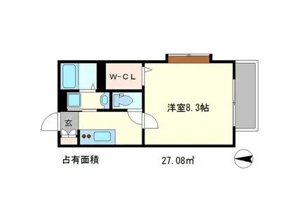 叡山電鉄鞍馬線 岩倉駅(京都) 徒歩14分 2階建 築15年(1K/2階)の間取り写真