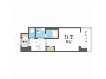 AMABILE玉造(1K/8階)の間取り写真