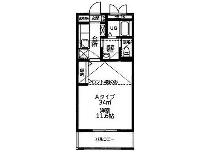 グロアール大宮(1K/1階)の間取り写真