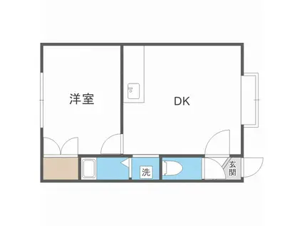 クリスタルアベニュー(1LDK/2階)の間取り写真
