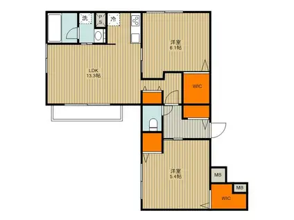 国分南1丁目メゾン(2LDK/2階)の間取り写真
