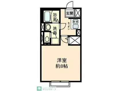 ネバ―ランド(1K/2階)の間取り写真