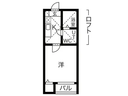 エスポワール本陣(1K/2階)の間取り写真