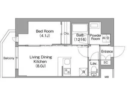 コンフォリア・リヴ北浜高麗橋(1LDK/3階)の間取り写真
