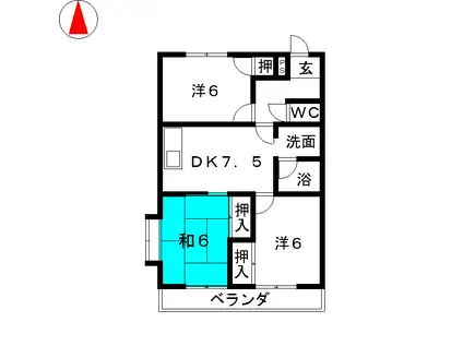 ラ・トゥール(3DK/3階)の間取り写真