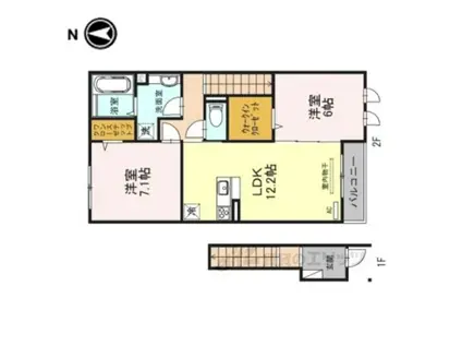 アミティエ(2LDK/2階)の間取り写真