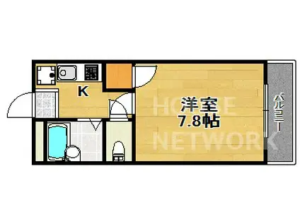 銀頂ハイツME(1K/1階)の間取り写真