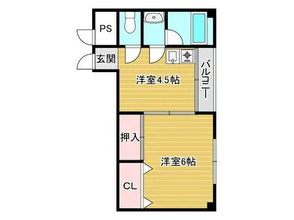 メゾンオバナ(1DK/4階)の間取り写真