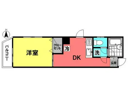 クレール西尾久(1DK/2階)の間取り写真