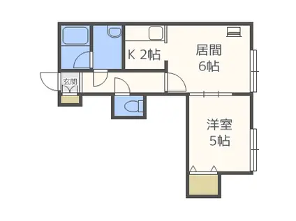 リバーサイドII(1LDK/2階)の間取り写真