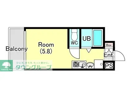 テラスレジデンス津田沼(ワンルーム/2階)の間取り写真