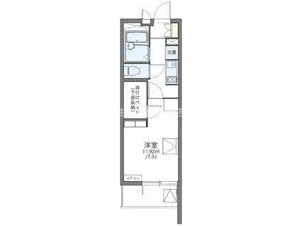 レオパレスユーザン(1K/2階)の間取り写真