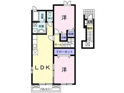グレイス ステージA(2LDK/2階)の間取り写真
