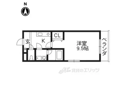 グランレブリー壬生(1K/3階)の間取り写真