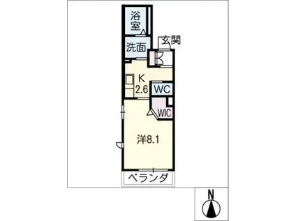 LYRIC池下(1K/1階)の間取り写真