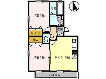 コンフォールII号館(2DK/3階)の間取り写真