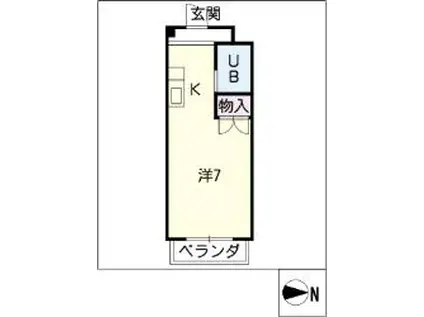 ノーサレンダー(ワンルーム/2階)の間取り写真