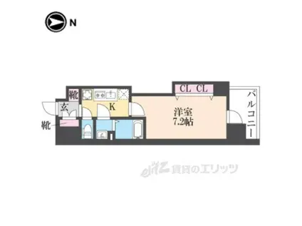 LUXENA KADOMA(1K/5階)の間取り写真