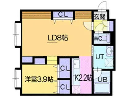 ルア・ルミノーサ(1LDK/3階)の間取り写真